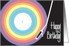 Hand Lettered Birthday for Tweens and Teens Colorful Record Player card
