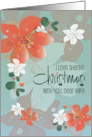 Hand Lettered Christmas for Wife I Love Sharing With You Poinsettias card