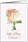 Hand Lettered November Monthly Flower Cake Sweet Mom Chrysanthemum card