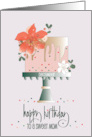 Hand Lettered December Monthly Flower Cake Sweet Mom Poinsettias card