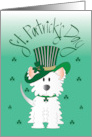 Hand Lettered St. Patrick’s Day From Pet with Dog in Leprechaun Hat card