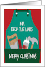 Christmas for Carpenter or Handyman Apron Mr. Deck the Halls and Tools card