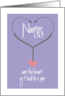 Hand Lettered Nurses Day Female Nurse Heart of Health Care Stethoscope card