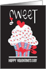 Hand Lettered Sweet Valentine’s Day Cupcake Tweens and Teens Hearts card