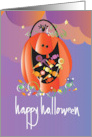 Hand Lettered Halloween Jack O’ Lantern with Candy Treats and Sweets card