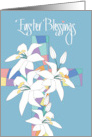 Hand Lettered Easter Blessings Stained Glass Easter Cross with Lilies card