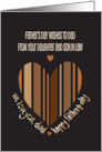 Hand Lettered Father’s Day from Daughter and Son in Law Striped Heart card