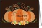 Hand Lettered Friendsgiving for Friend Pumpkin with Fall Leaves card