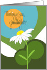 Hand Lettered Thinking of You Granddaughter with Daisy and Heart card