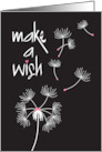 Hand Lettered Make a Wish Flying Seed Pods with Bright Pink Hearts card