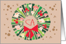 Hand Lettered Christmas Beach Wreath from California with Seashells card