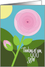 Hand Lettered Thinking of You Sister with Pink Rose and Hearts card