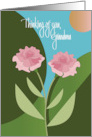 Hand Lettered Thinking of You Grandma with Pink Carnations card