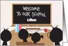 First Day at New School Blackboard Welcome to Our School Custom Name card