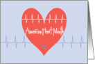 Hand Lettered February American Heart Month with Heart and Heartbeats card