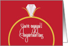 Hand Lettered Christmas You’re Engaged Diamond Ring and Poinsettia card