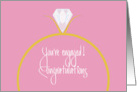 Hand Lettered Valentine’s Day You’re Engaged Diamond Ring with Heart card