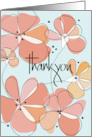 Hand Lettered Thank You with Orange and Salmon Stylized Flowers card