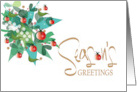 Hand Lettered Season’s Greetings for Nutritionist Tomatoes and Peas card