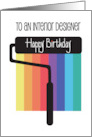 Hand Lettered Birthday Interior Designer Roller and Bright Color Paint card