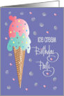 Hand Lettered Kid’s Ice Cream Birthday Party Two Layer Ice Cream Cone card