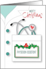 Hand Lettered Christmas Physician Assistant Stethoscope with Heart card