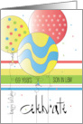 Hand Lettered Birthday for Son in Law Three Balloons for 69 Year Old card