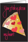 Hand Lettered Valentine’s Day You Stole a Pizza My Heart with Pizza card