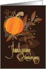 Hand Lettered Thanksgiving Wedding Anniversary Pumpkin and Leaves card