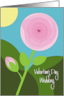 Hand Lettered Valentine’s Day Wedding Congratulations with Pink Rose card