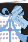 Hand Lettered Thank You for the Baby Shower Gift with Bow and Gift card