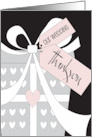 Hand Lettered Thank You for Wedding Gift Silver Gift with 2 Pink Tags card