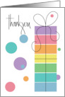 Hand Lettered Thank You for Birthday Gift with Rainbow Package card