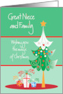 Hand Lettered Christmas Great Niece and Family Tree Ornaments Gifts card