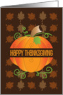 Thanksgiving From All of Us with Orange Pumpkin and Curly Vines card