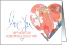 Hand Lettered Mother’s Day to Someone Like a Daughter Floral Heart card