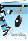 Hand Lettered Birthday for Ice Hockey Player with Custom Age in Puck card