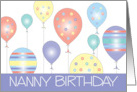 Hand Lettered Birthday for Nanny Straight String Decorated Balloons card