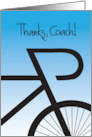 Hand Lettered Thanks Coach for Biking Coach with Black Bicycle card