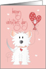 Hand Lettered Valentine’s Day from Pet Dog Heart Balloon and Rose card