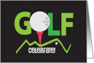 Celebrate Congratulations Golf Tournament Large Letters and Golf Ball card