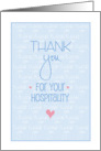 Hand Lettered Thank You for Your Hospitality with Hearts card