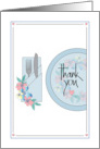 Hand Lettered Thank You for Meal During Illness with Ornate Plate card