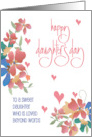 Hand Lettered Daughter’s Day with Floral Bouquets of Pink and Blue card