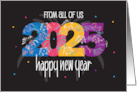 Hand Lettered New Year’s 2025 from All of Us Large Date and Fireworks card