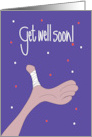 Hand Lettered Get Well Soon Broken Finger with Wrapped Thumb card