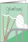 Hand Lettered Get Well Soon Ankle Surgery Crutches and Hospital Bed card