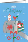 Hand Lettered Christmas For All of You Bird on Holiday Gift Mailbox card