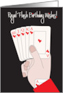 Hand Lettered Royal Flush Birthday Wishes for Poker Player Poker Hand card