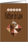 Hand Lettered Father In Law’s Day with Brown and Cream Geometric Heart card
